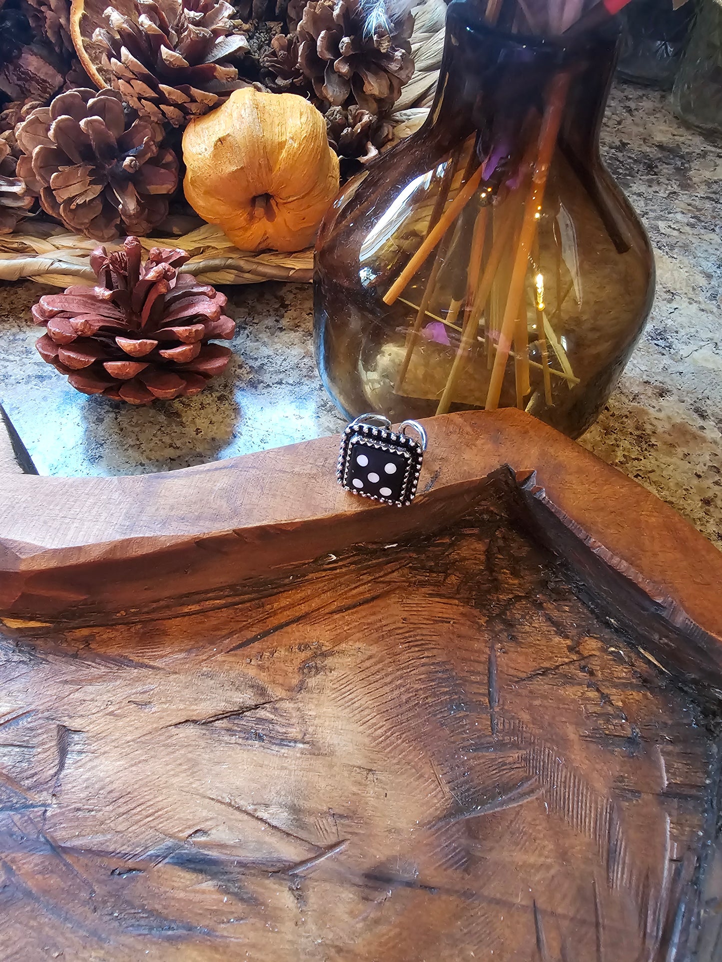 Black Dice Cuff Ring