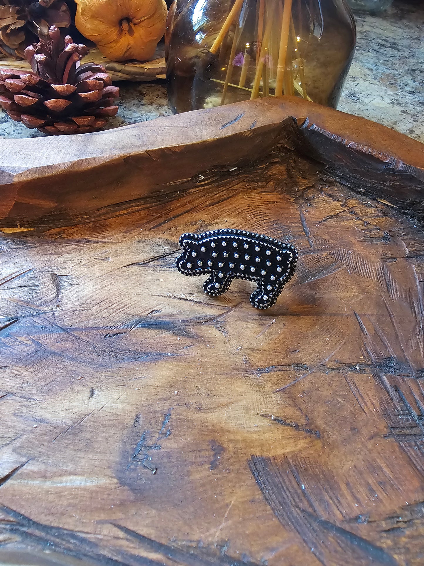 Western Dot Bubble Pig Cuff Ring