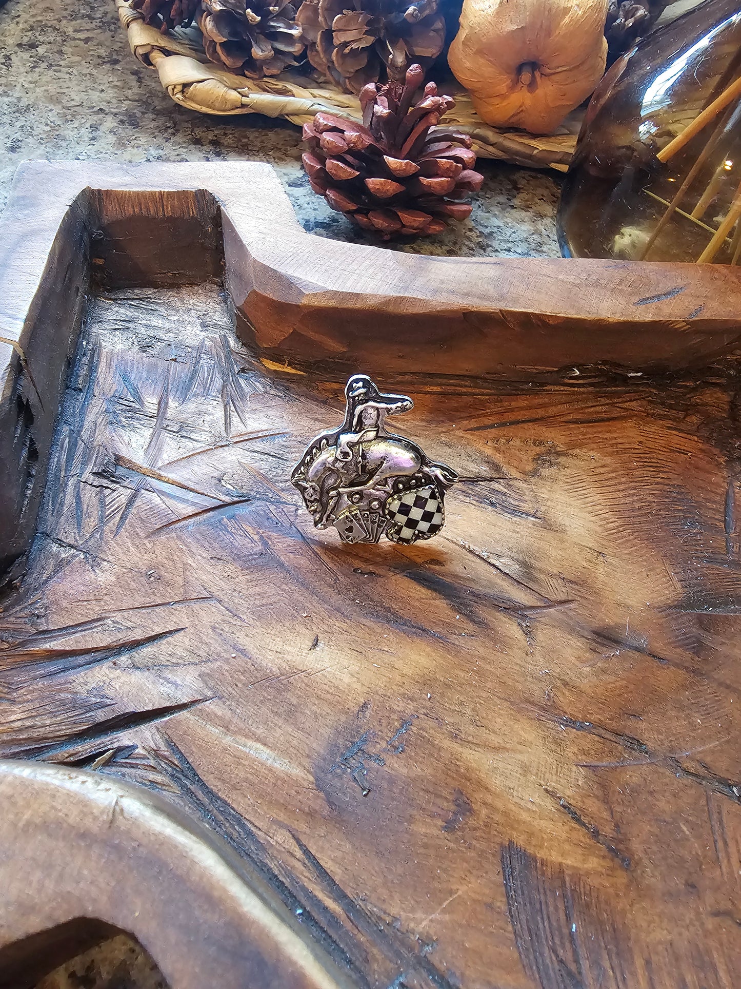 Western Horse Riding Checker Cuff Ring