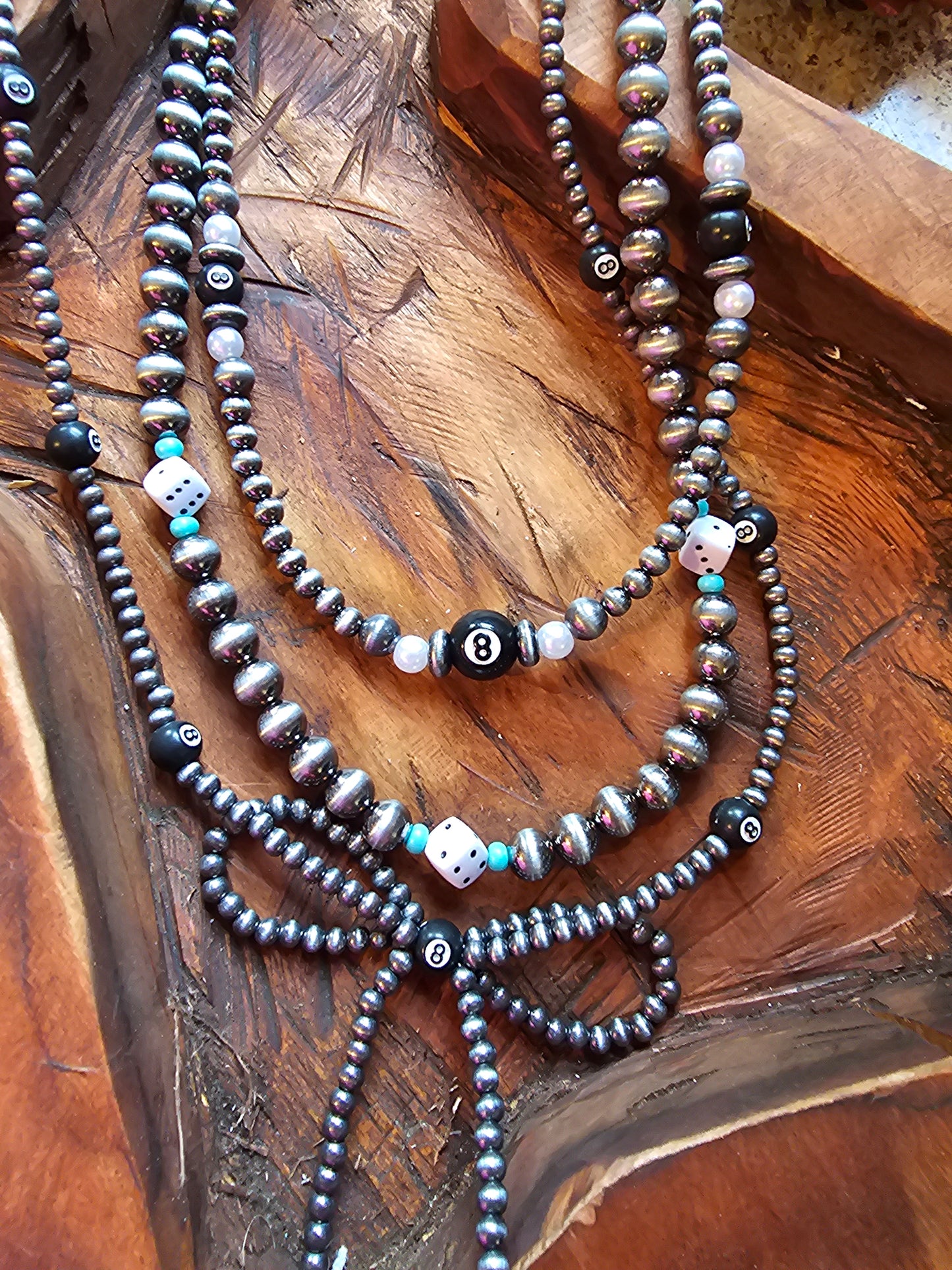 Western 3Layered Navajo Pearl Multi Theme Necklace