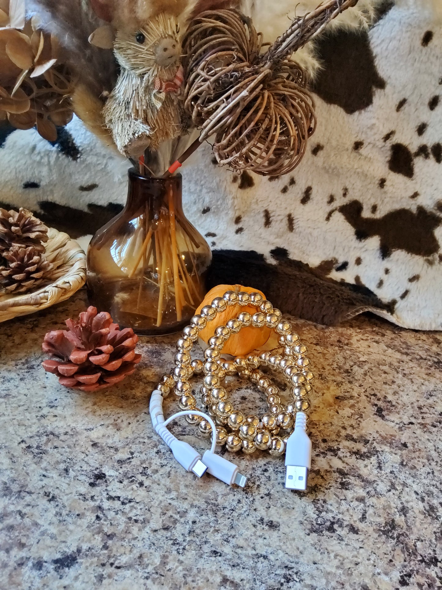Candy "Gold Beads" 2 in 1 Phone Charger