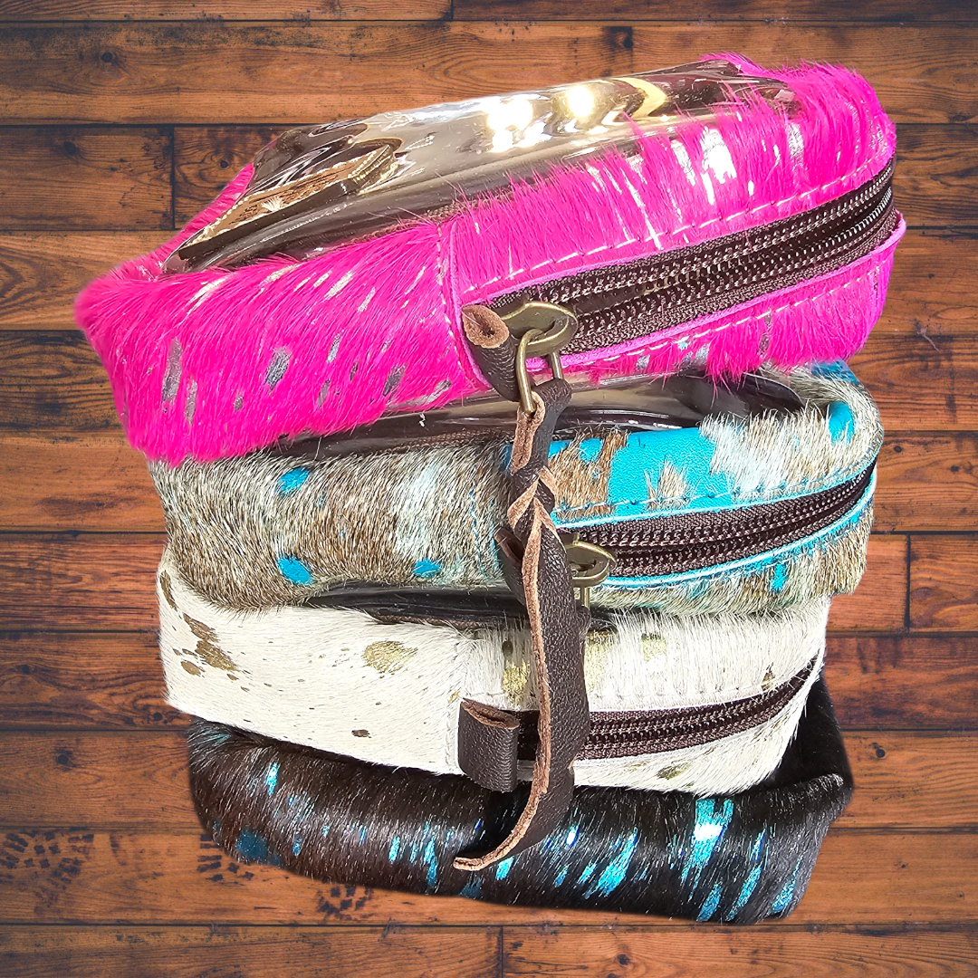 Cowhide Cosmetic Clear Case