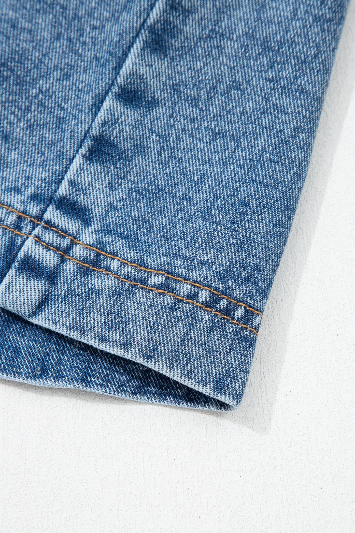 Western Denim Belted Button Down Sleeveless Dress