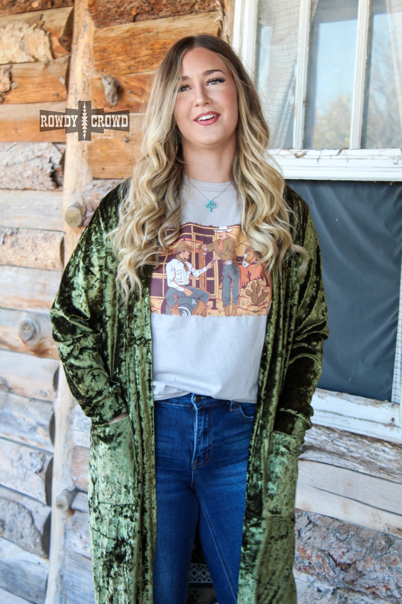 Olive You Velvet Duster Xlarge