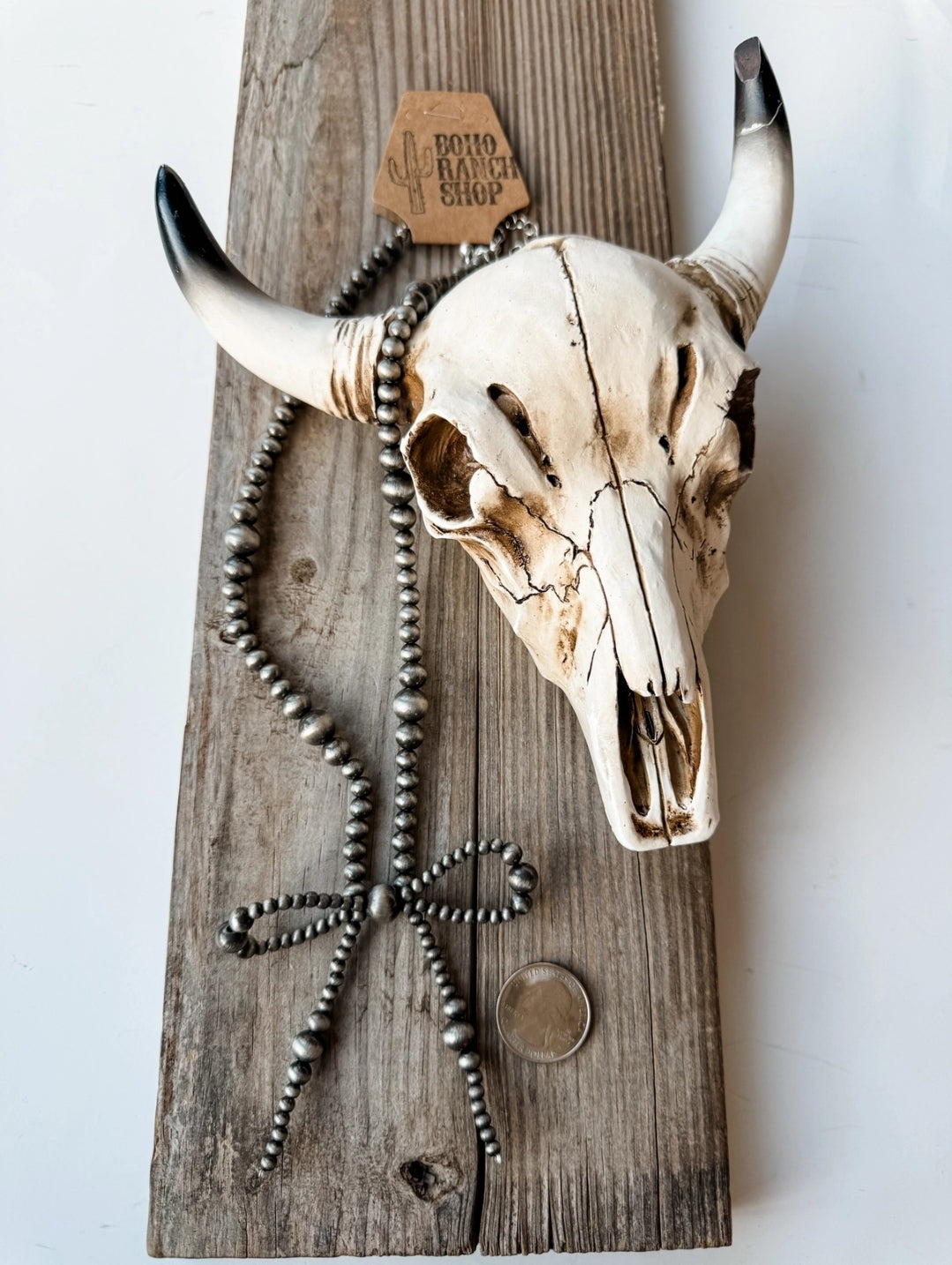 Western Navajo Bead Coquette Bow Necklace