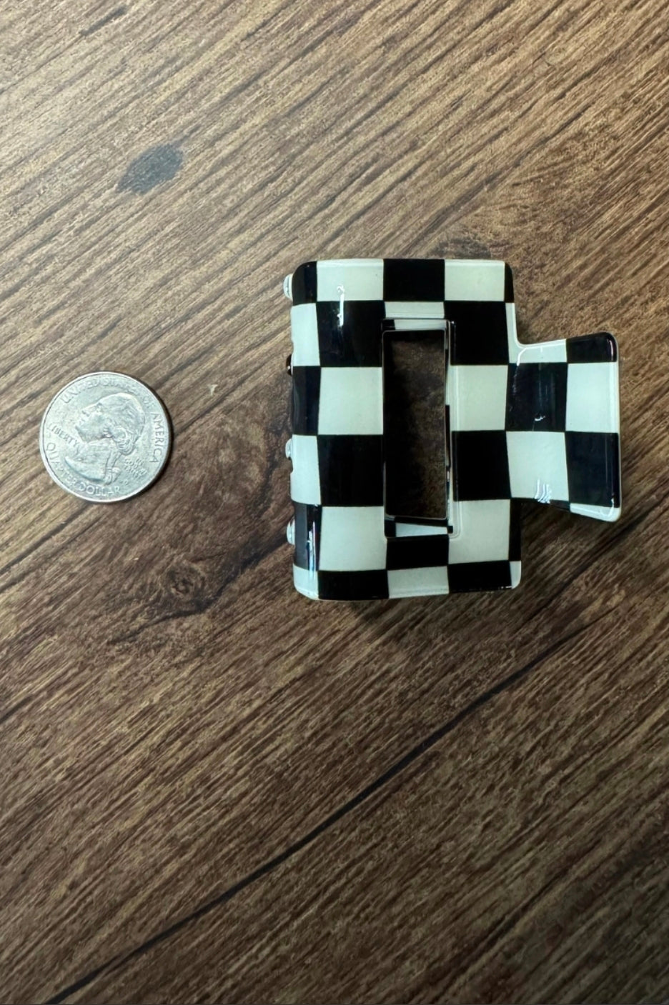 Mini Checked Funky Black Clip