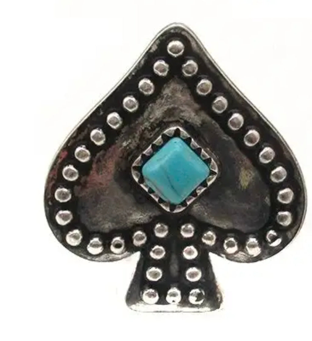 Western Spade Turquoise Cuff Ring