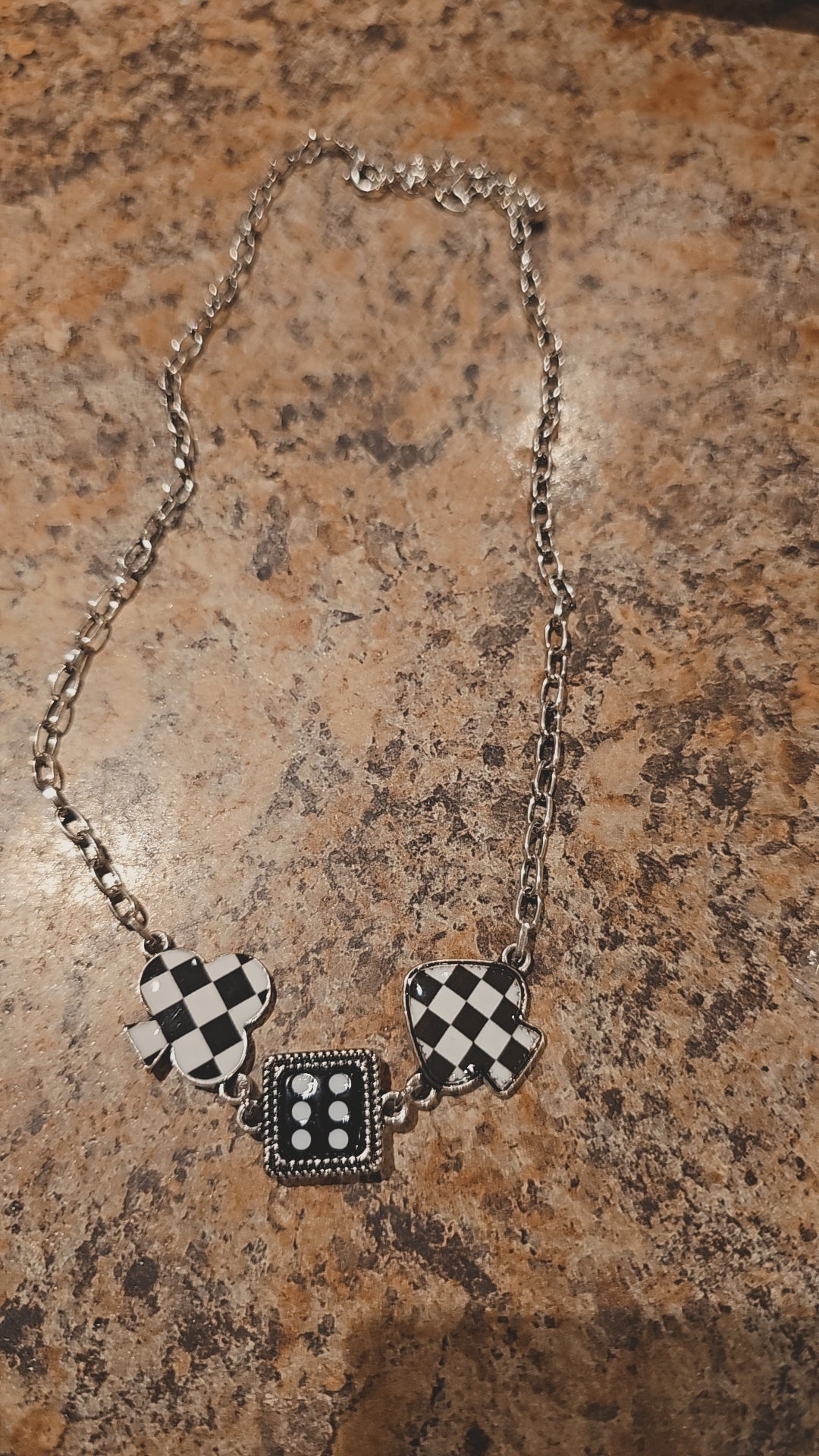 Western Card Theme Dice Necklace