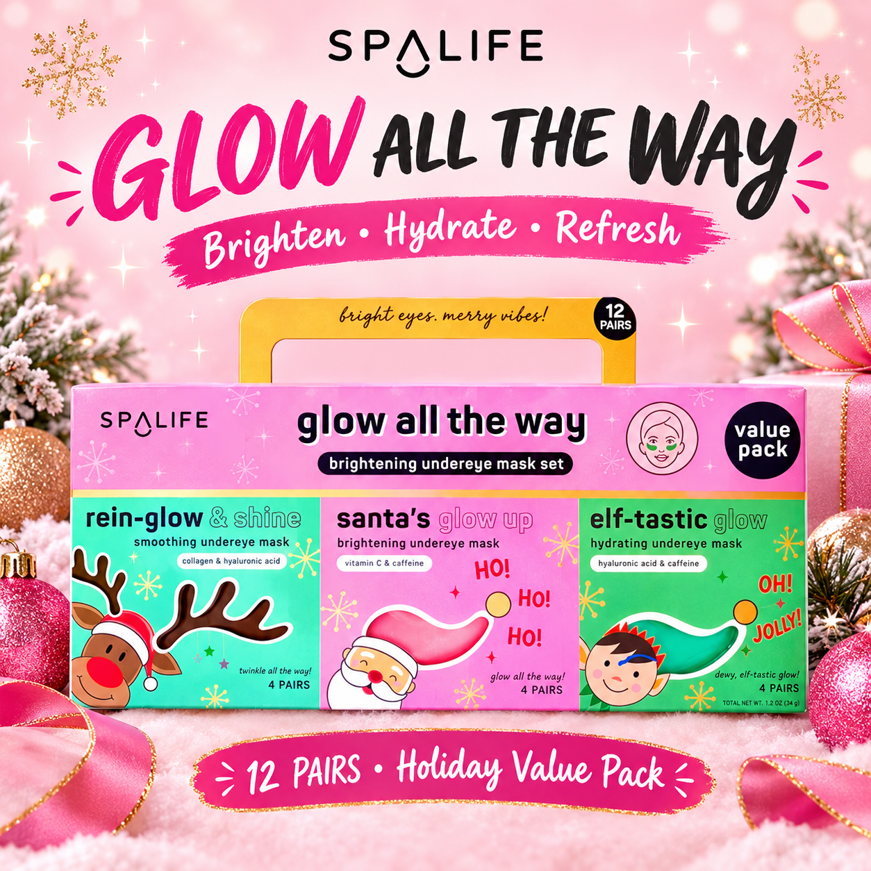 Christmas Holiday Glow All the Way Brightening Undereye Mask Set – Value Pack
