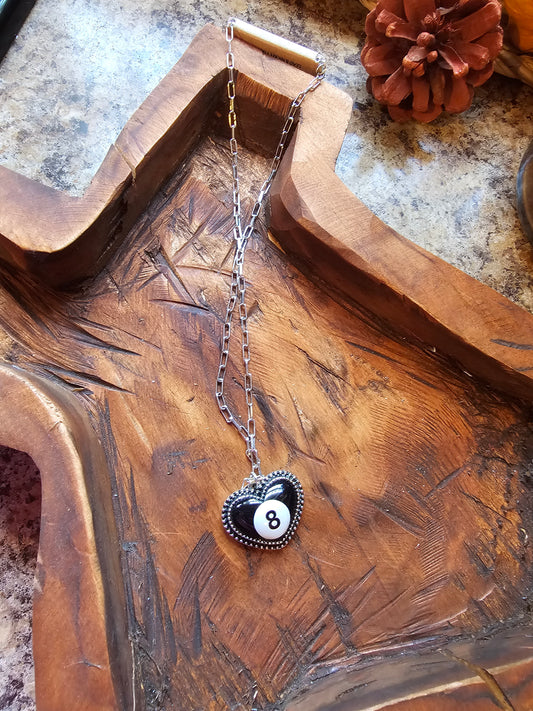 Heart 8 Ball Necklace