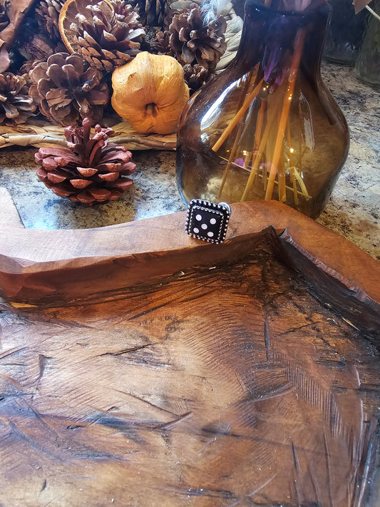 Black Dice Cuff Ring