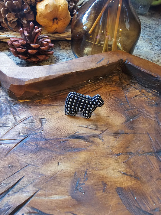 Western Dot Bubble Cow Cuff Ring