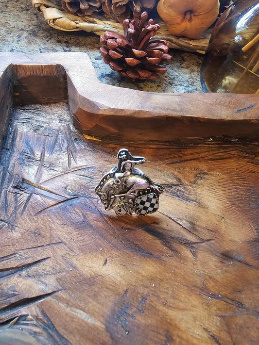 Western Horse Riding Checker Cuff Ring