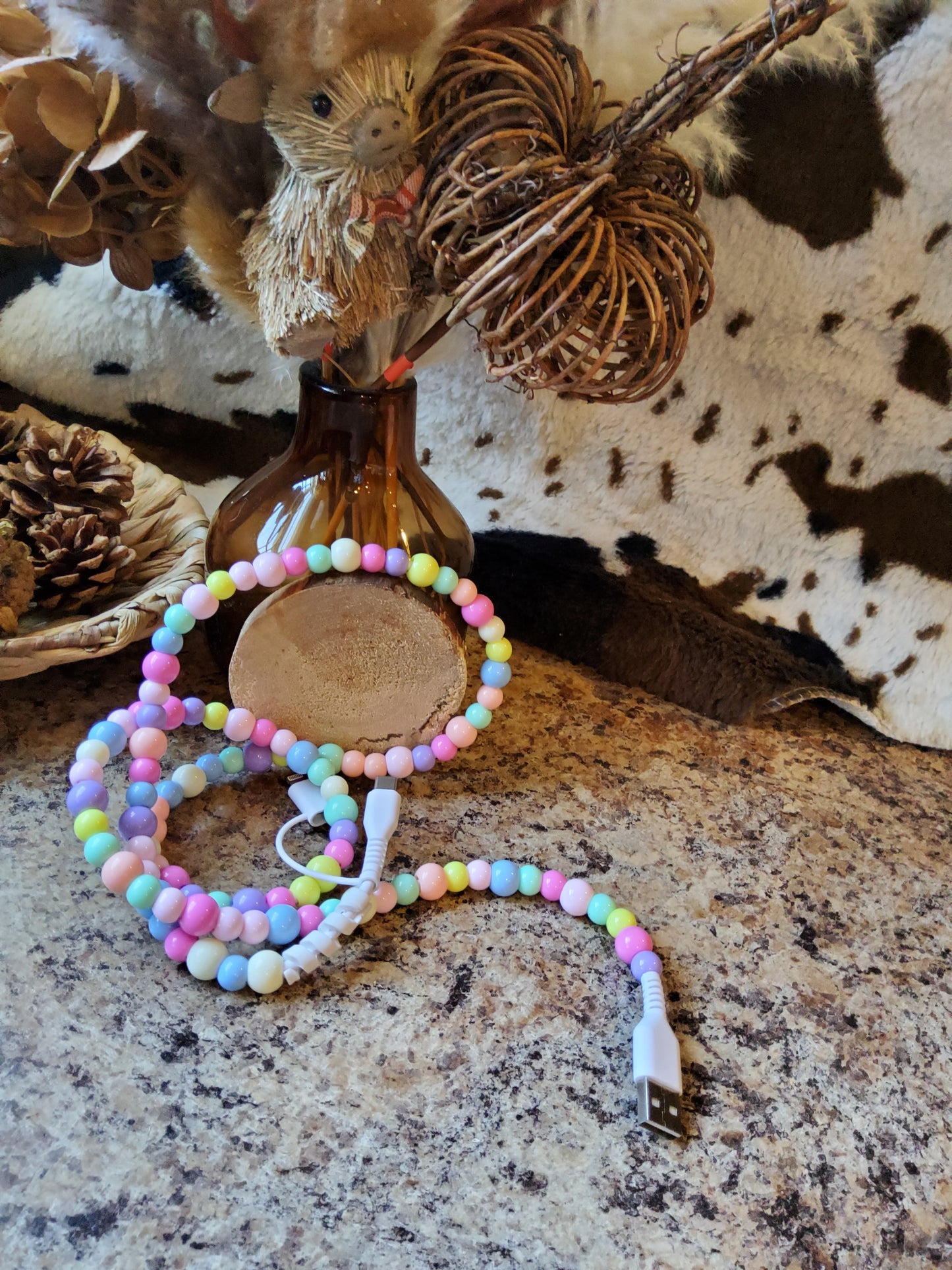 Candy "Colorful Beads" 2 in 1 Phone Charger