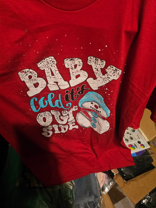 BABY ITS COLD Snowman Red small only