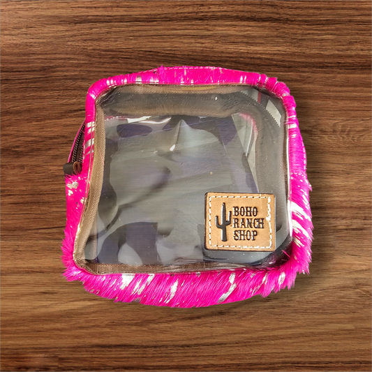 Cowhide Cosmetic Clear Case