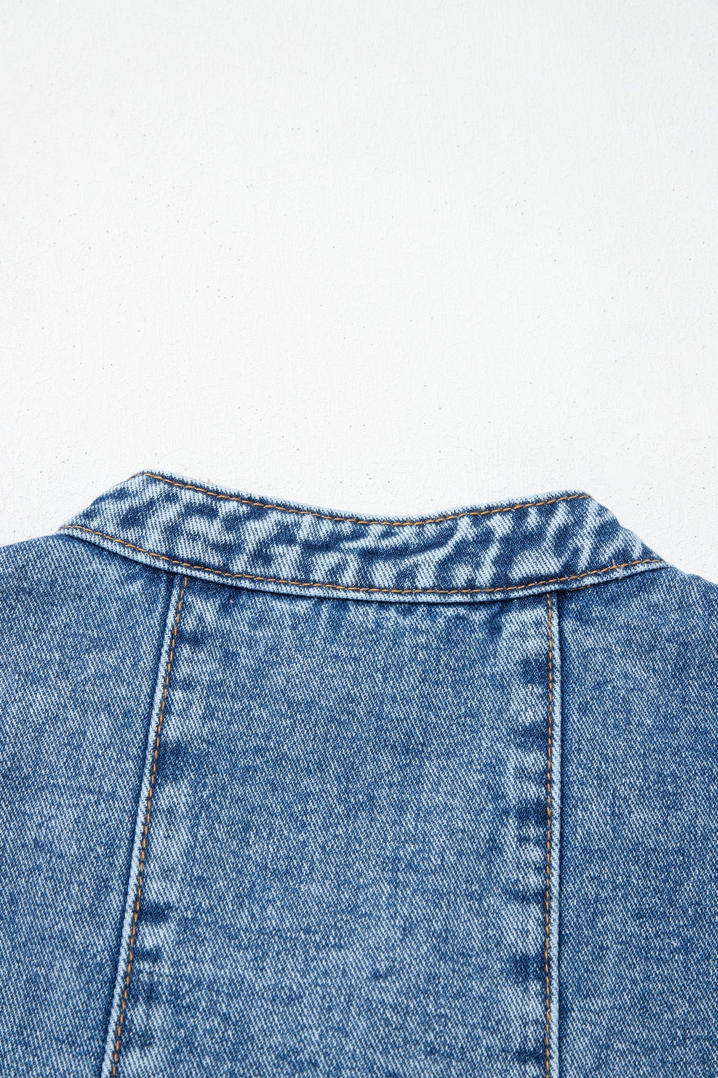 Western Denim Belted Button Down Sleeveless Dress