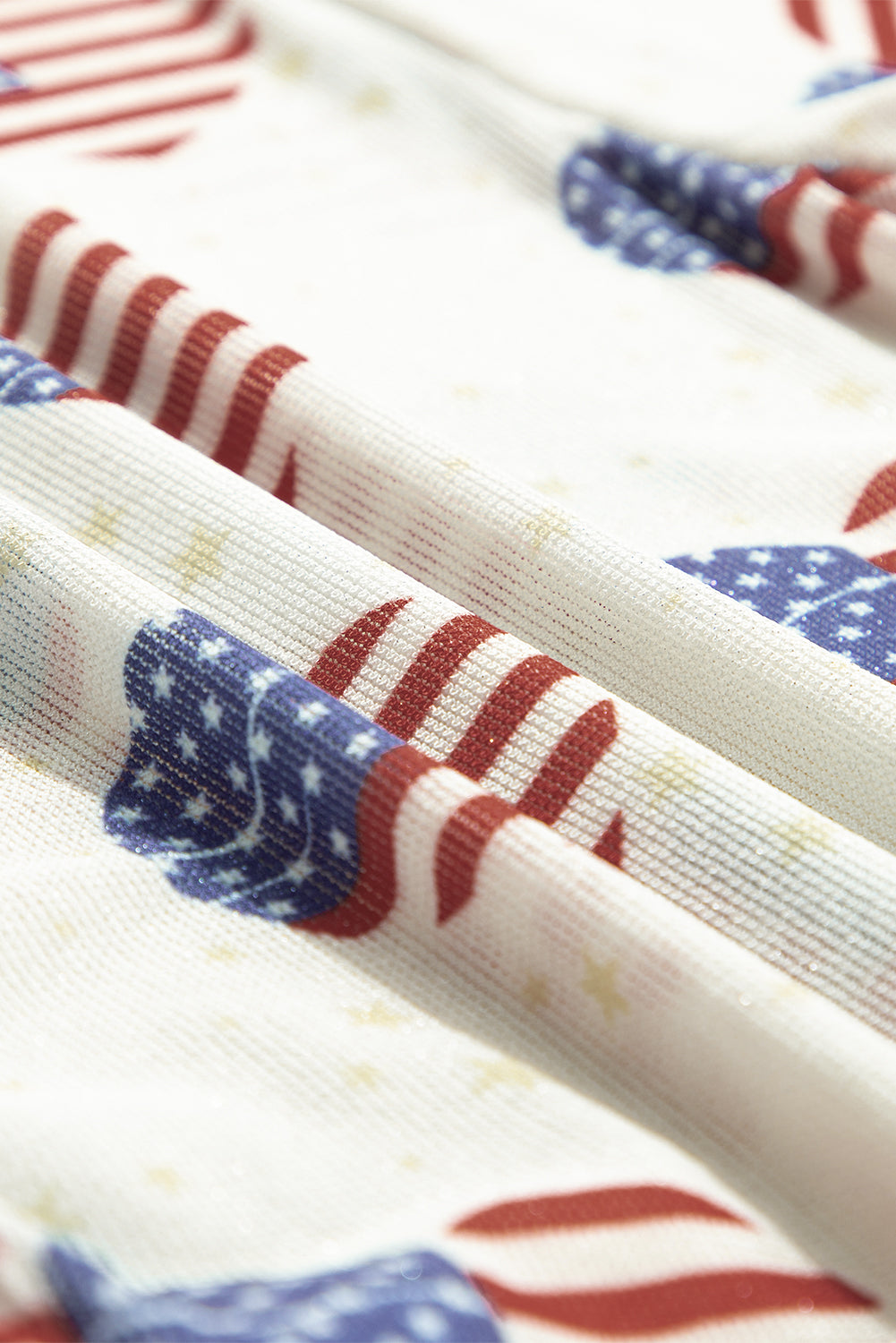 Americana Glitter Mesh Long Sleeve Bodysuit