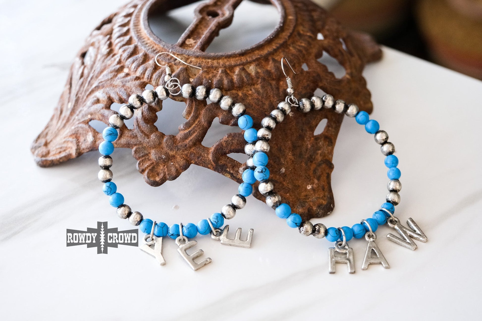 Western Accessories, Western Jewelry, Earrings for Women, Southwestern Jewelry, Western Jewelry Wholesale, Cowgirl Jewelry, Western Wholesale, Wholesale Accessories, Wholesale Jewelry, beaded earrings, beaded hoop earrings, western boho earrings, yeehaw earrings, turquoise hoop earrings