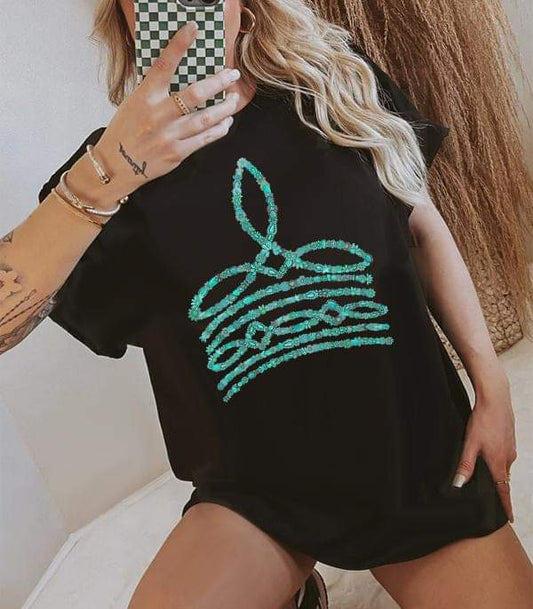 Turquoise Stone Boot Stitch T-shirt