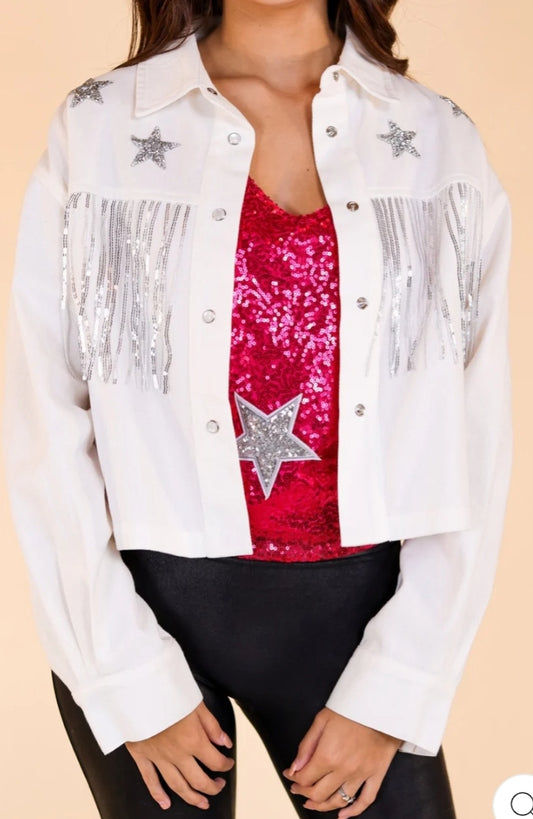 Its Written In The Stars Embellished Denim Jacket