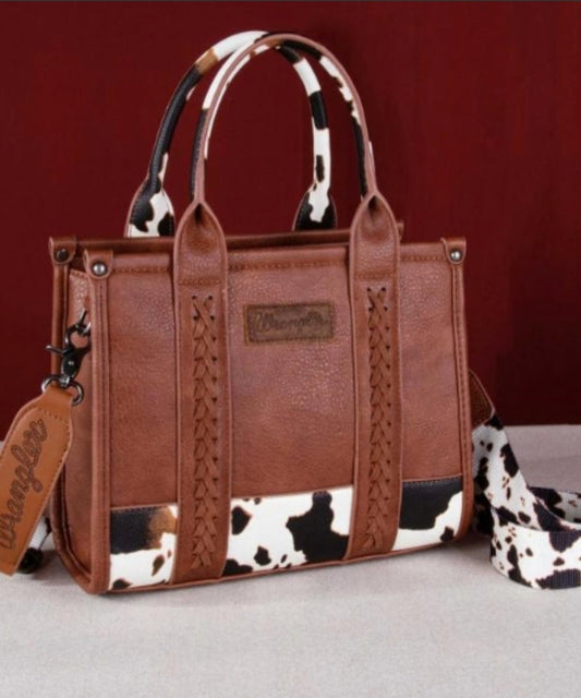 Wrangler Cow Pattern Tote Crossbody Bag