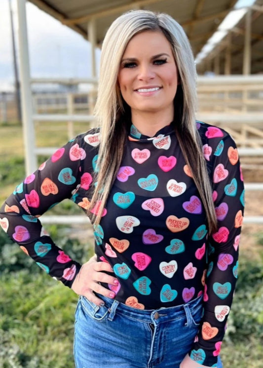 Cowboy Sweetheart Mesh Top