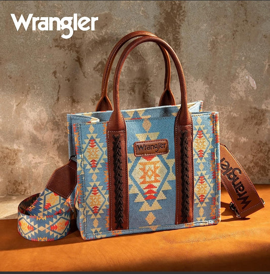 Wrangler Southwestern Print Small Canvas Tote/Crossbody