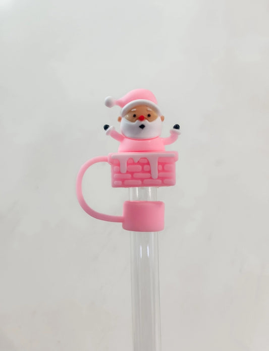 Straw Cover 10mm "Pink Santa"