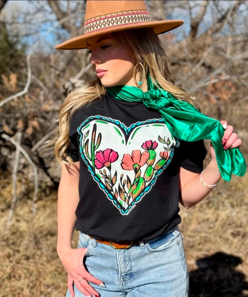 Texas True Threads Lauren's Western Heart Tee TDB