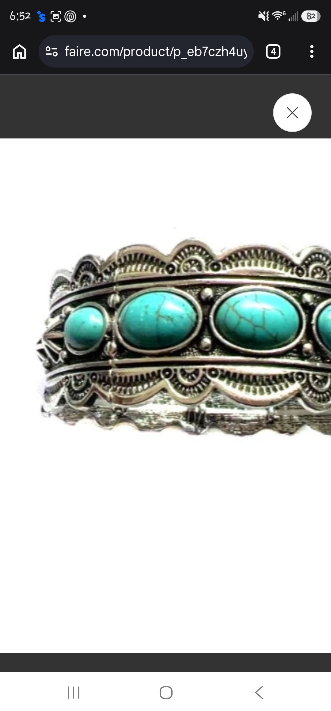 Western Turquoise Stone Stretch Bracelet