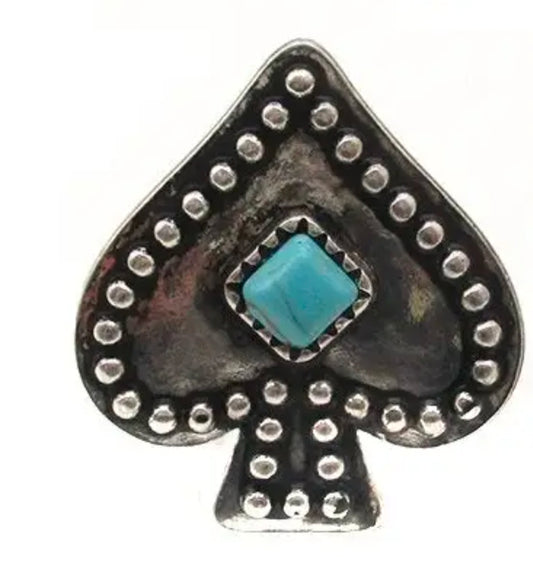 Western Spade Turquoise Cuff Ring