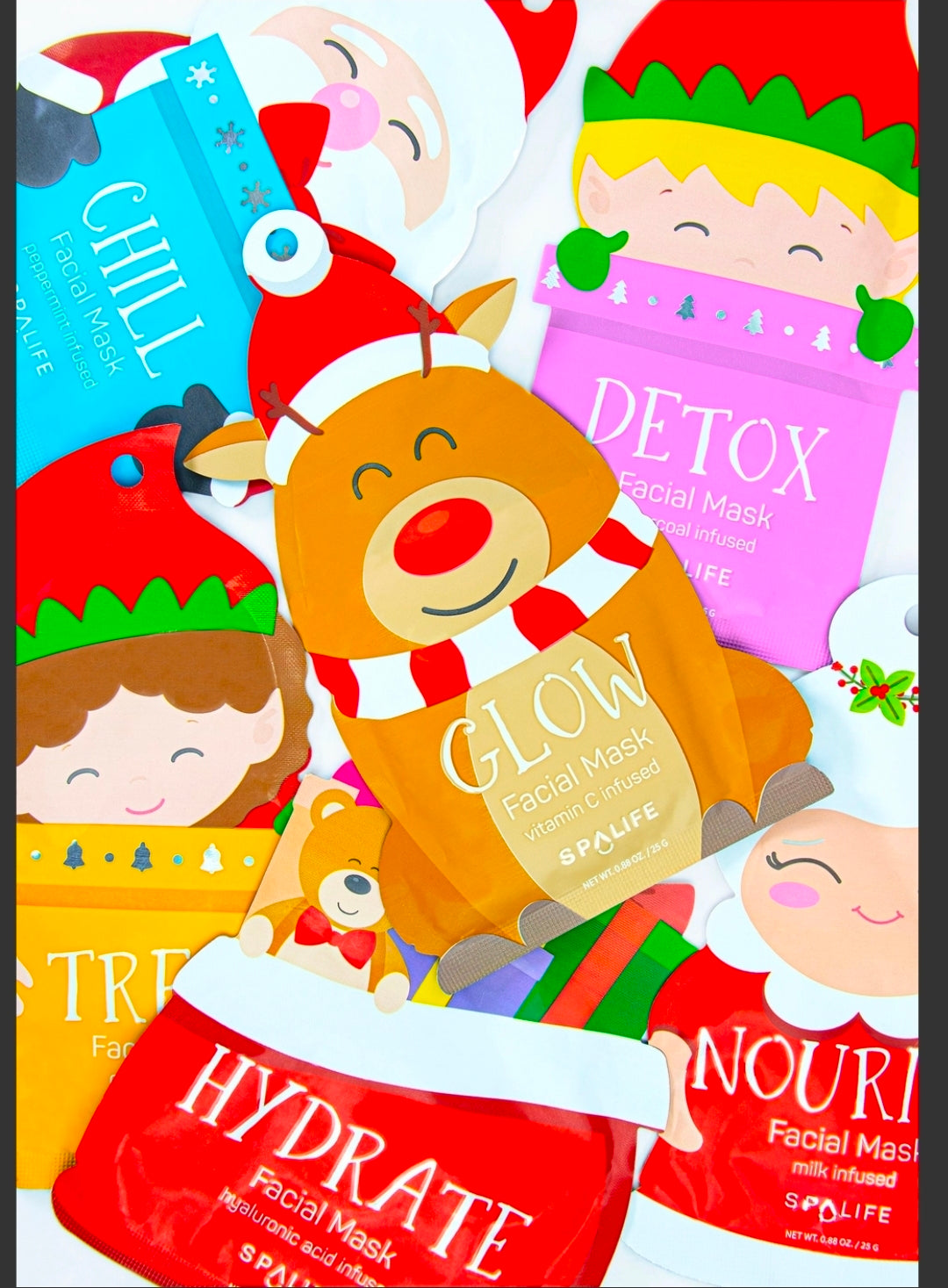 Santa's Squad 6 Piece Sheet Mask Gift Set