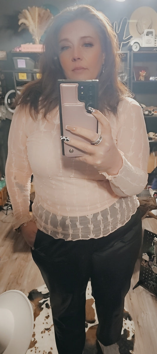 LARIAT LACE L/S *DUSTY ROSE