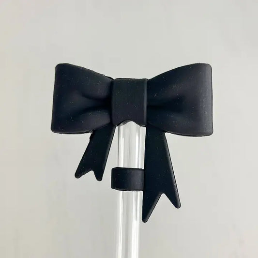 Straw Cover 10mm "Large Black Bow"