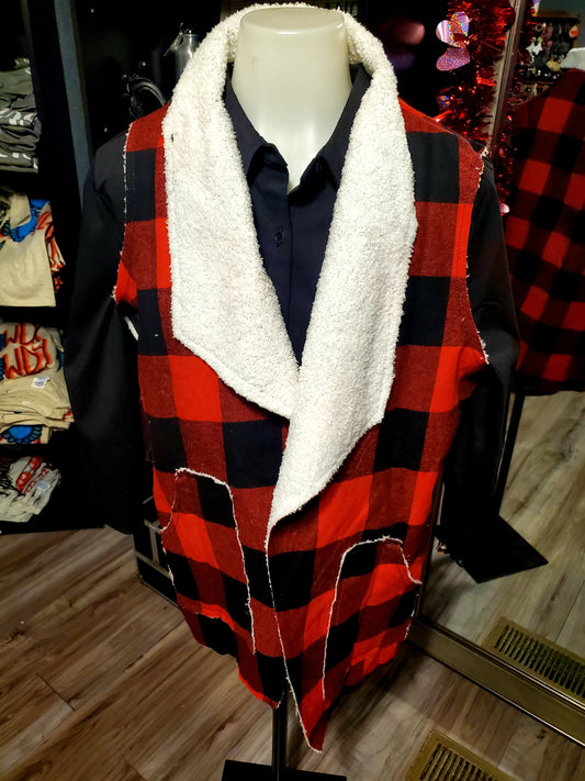 Red/Black Buffalo Plaid Vest