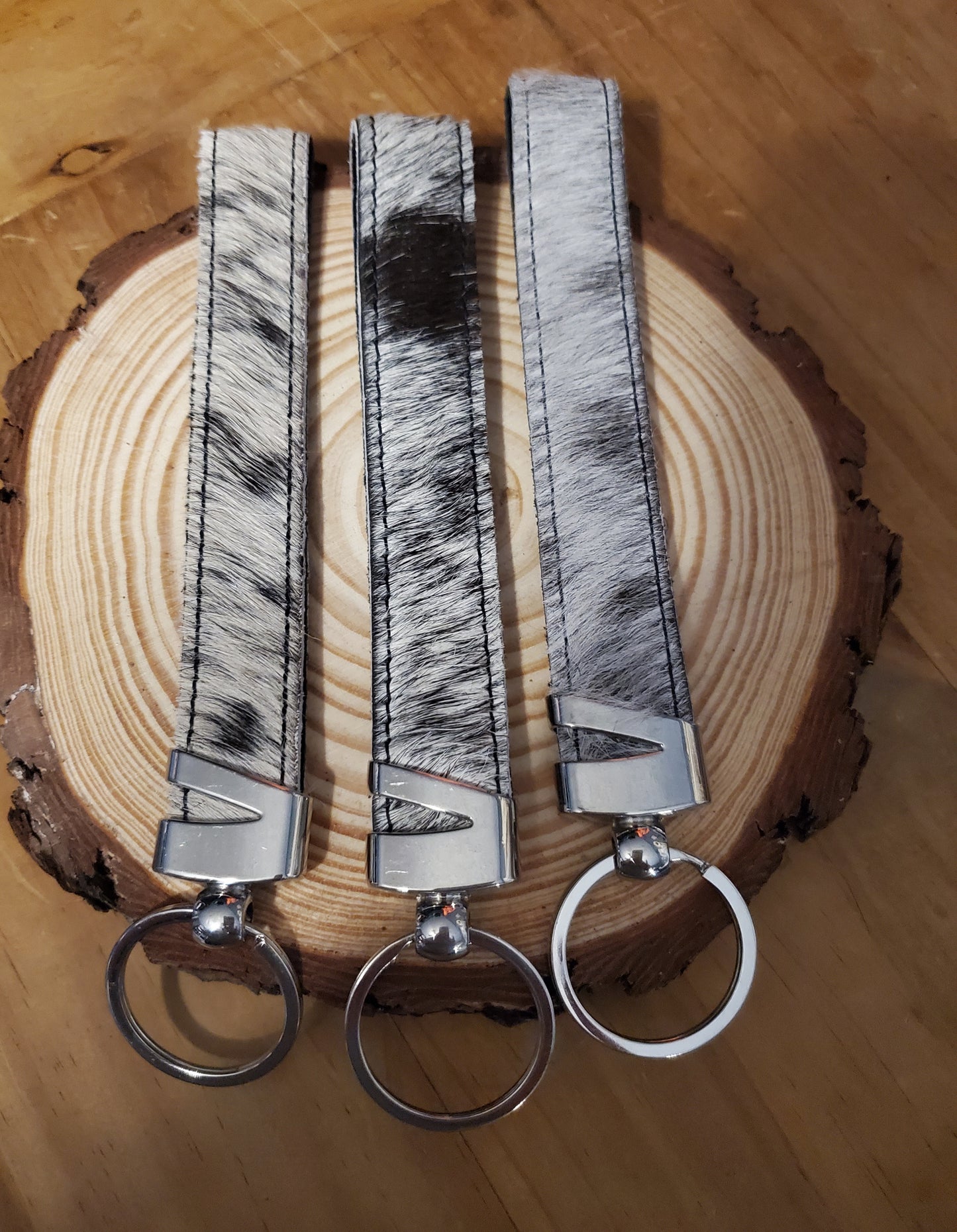 Cowhide Wristlet Keychain