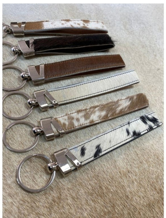 Cowhide Wristlet Keychain