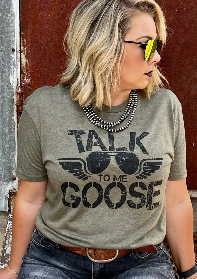 Talk to Me Goose Tee / Sage