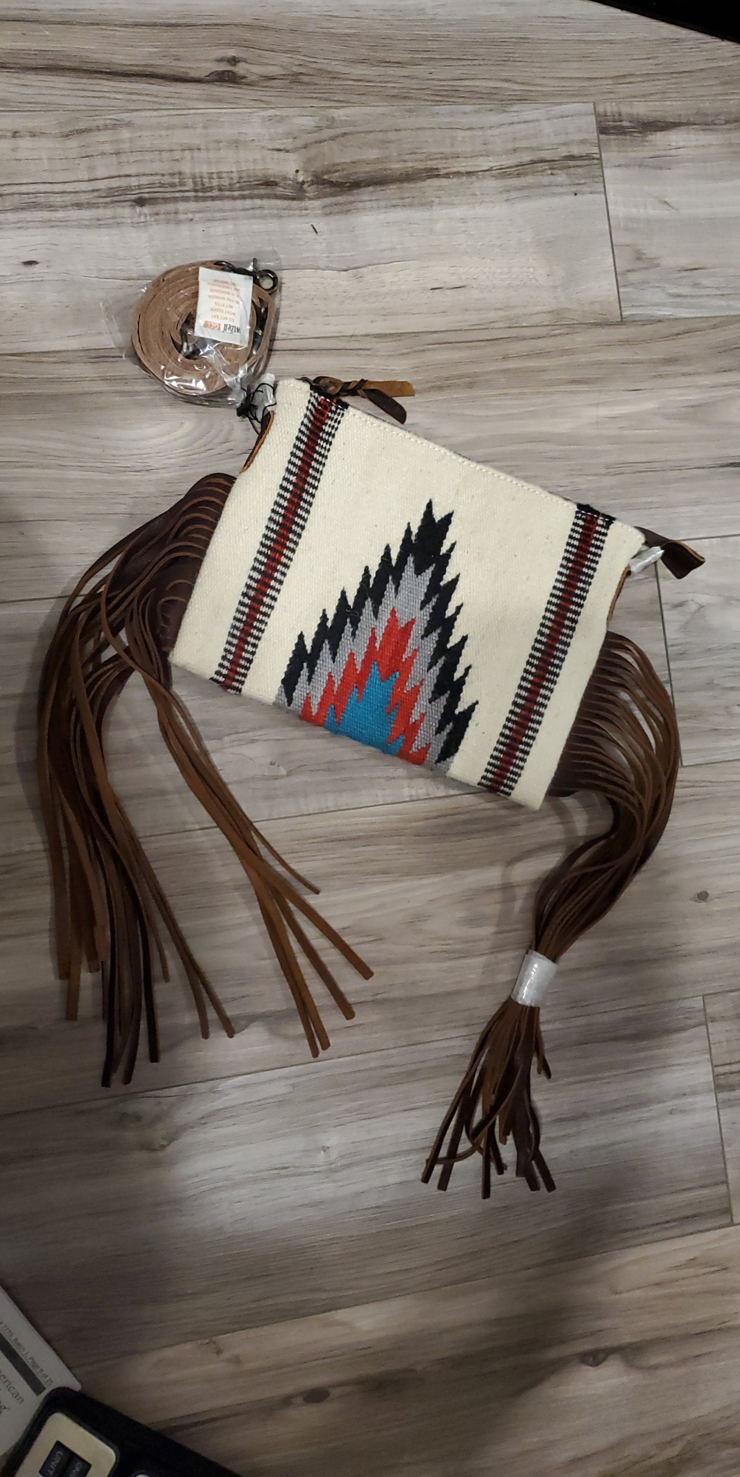 White Aztec Crossbody