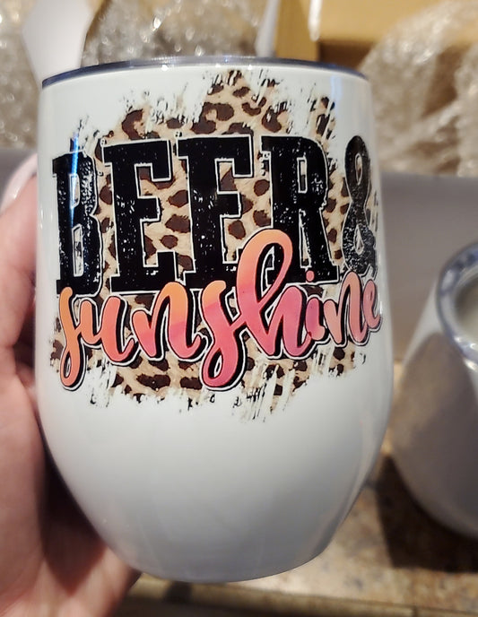 Beers and Sunshine Stemless Wine Cup