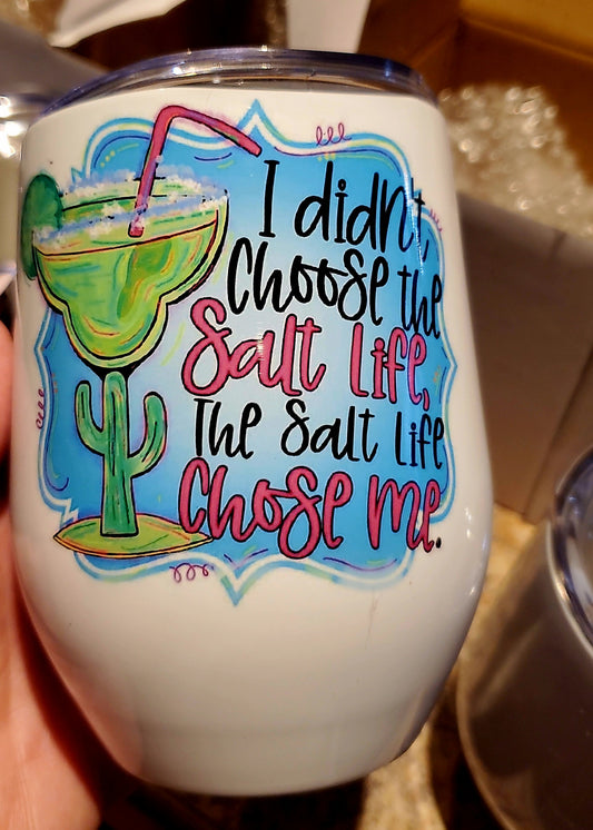 The Salt Life Stemless Wine Cup