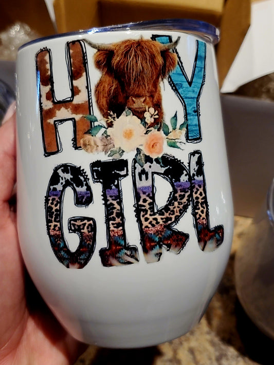 Hey Girl Stemless Wine Cup